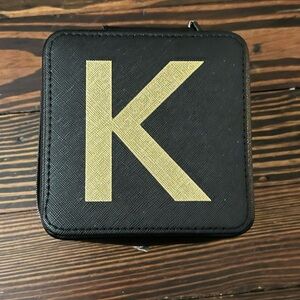 “K” Initial Jewelry Case